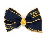 St. Dominic’s (Navy) / Yellow Gold Pico Stitch Bow - 5 Inch